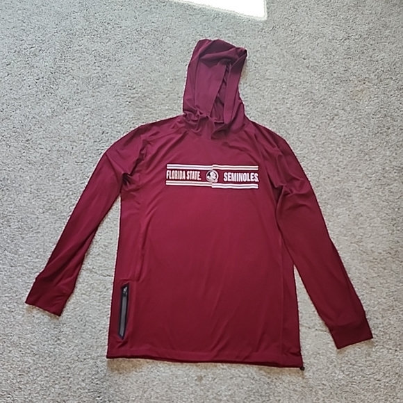 Colosseum Mens Large Garnet Florida State Seminoles Long Sleeve Shirt Hoodie - Picture 1 of 8